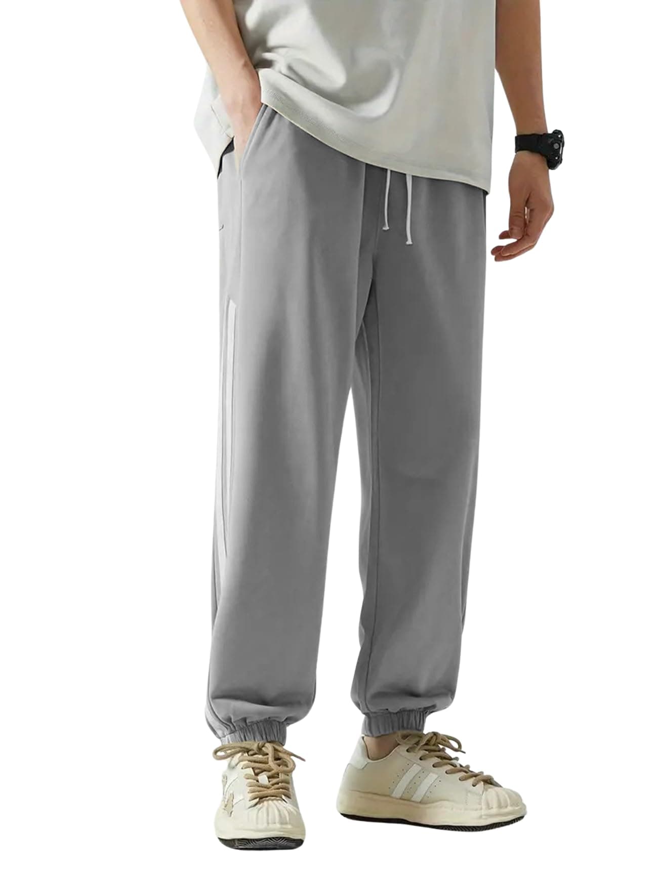 Lymio Track Pant for Men || Regular Fit || Track Pants || Full Elastic Jogger Track Pant (TP-33-Grey-L)