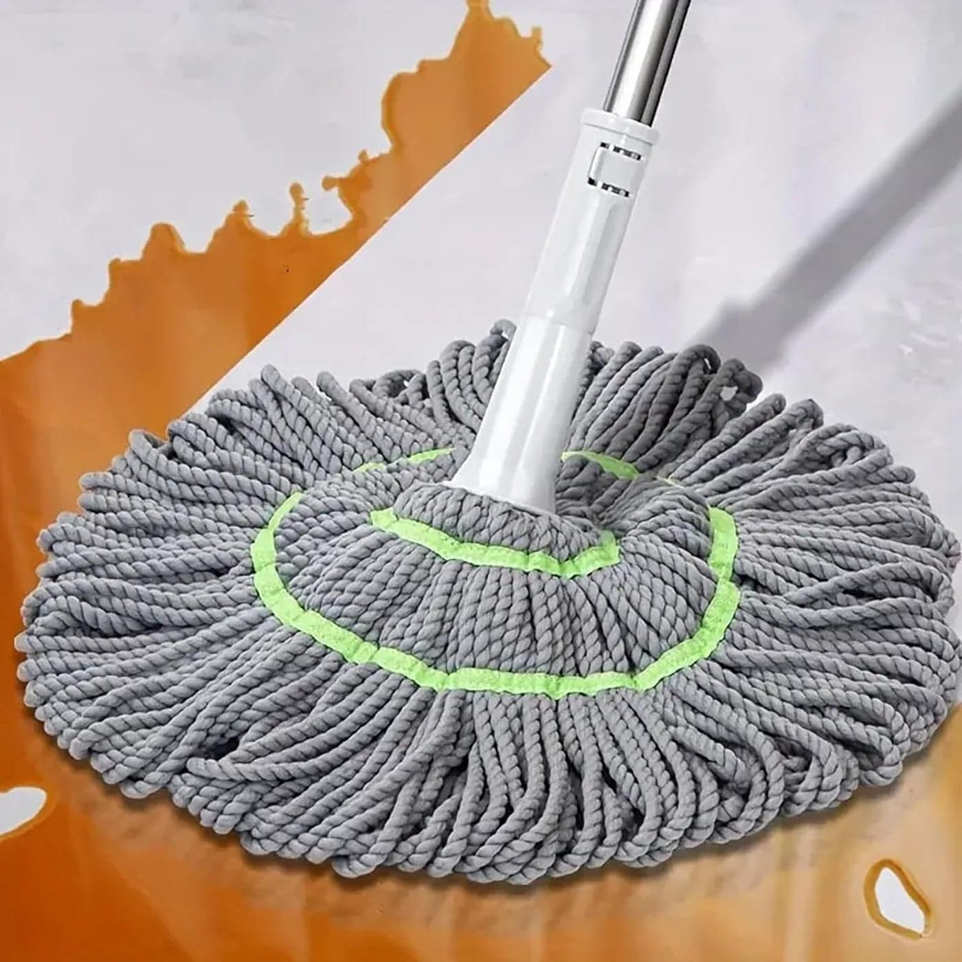 Whixant Stainless Steel Microfiber Twist Mop SelfWringing Squeeze Mop with Extendable Handle for Efficient Floor Cleaning Reusable Dust Mop for Home Office