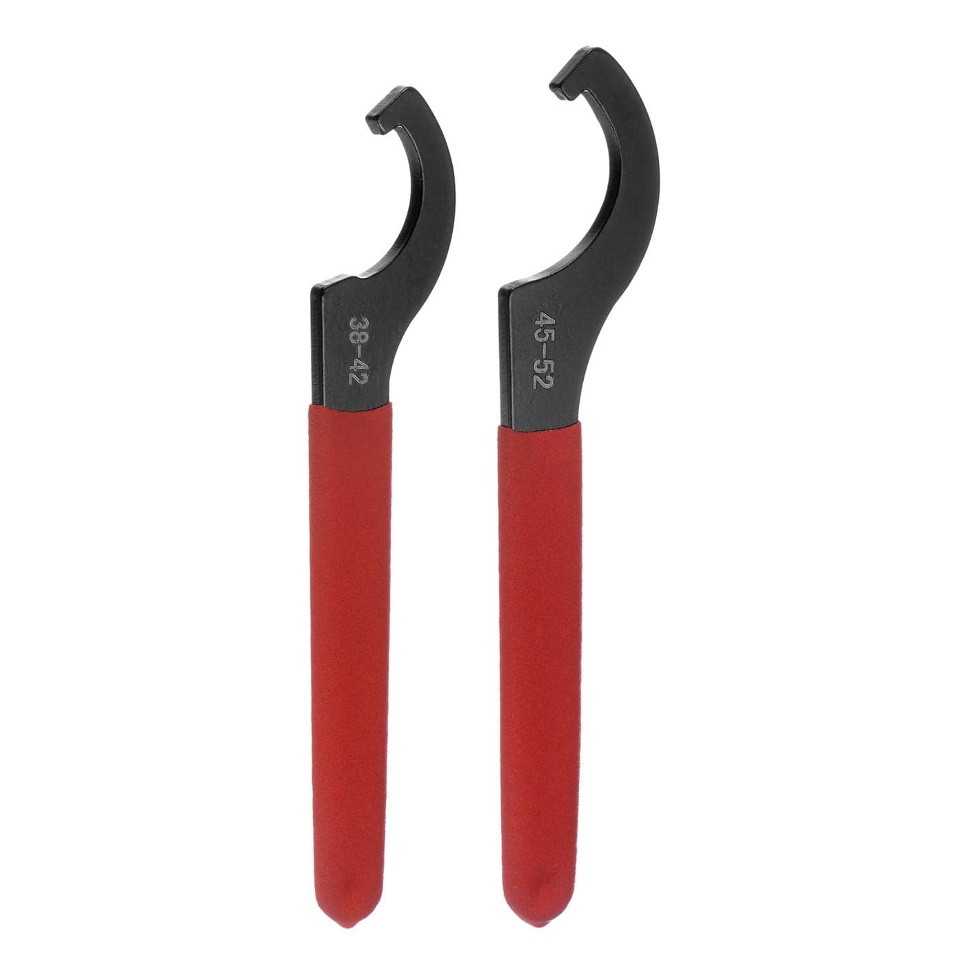 uxcell C Hook Spanner Wrench for Lathe Clamping 3842mm Collet Chuck Nut with Red Nonslip Handle