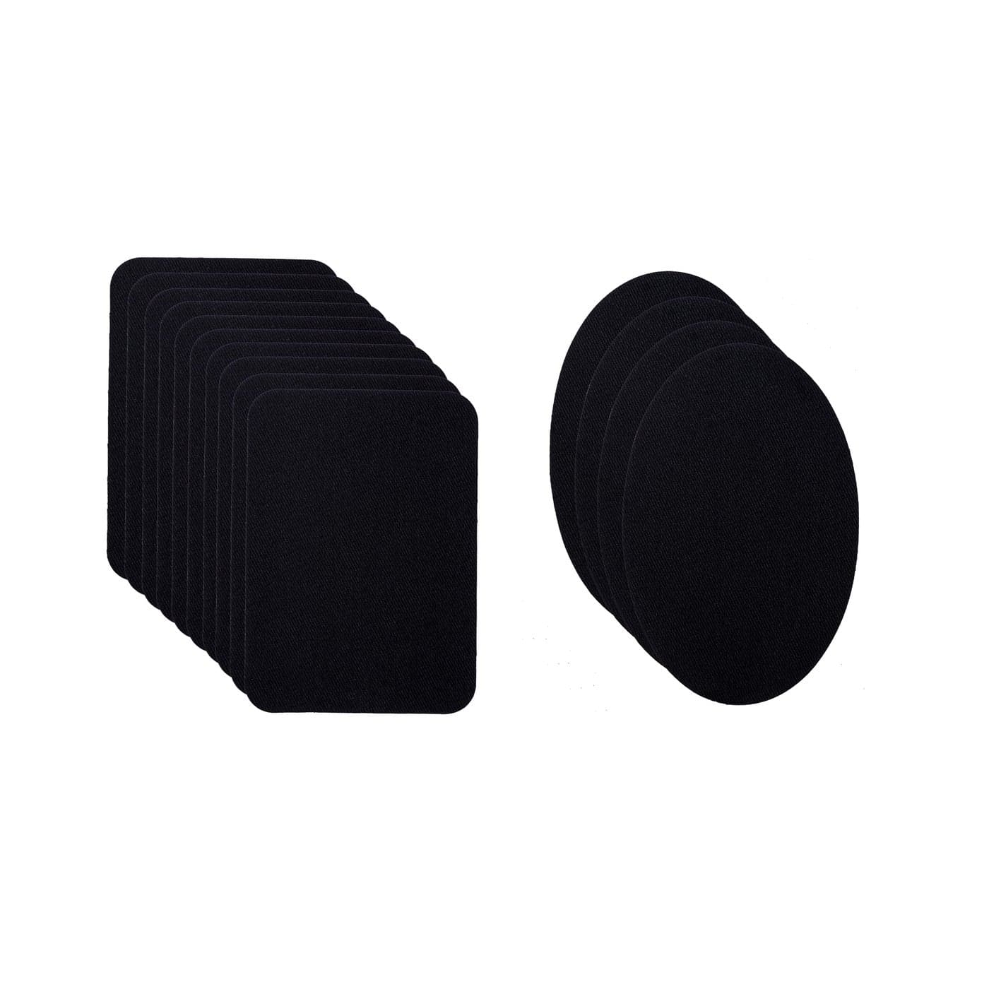 Johnson Smith Iron On Patches 14Piece Iron On Patch for Clothing Pants Repair Adhesive Fabric Patches in 2 Shapes Easy to Use No Sewing Needed Cool Rectangle and Round Patches Black