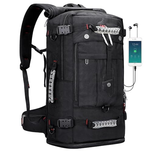 WITZMAN Travel Backpack for Men Convertible Carry On Luggage Backpack fit 17 Inch Laptop for Airplane (B681 Black)