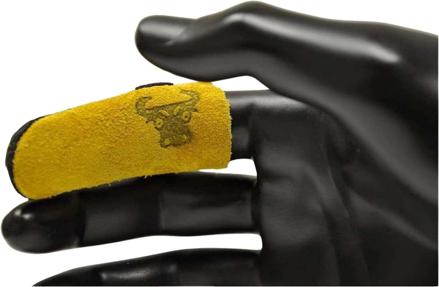G & F Products 8128M Cowhide Leather Guard Finger Protection, Medium, Tan Brown/Tan