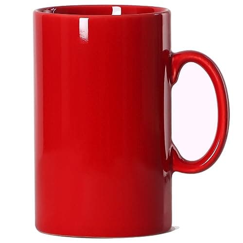 Smilatte 28 OZ Extra Large Ceramic Coffee Mug, M018 Classic Porcelain Boss Super Big Tea Cup with Handle for Office and Home, Red