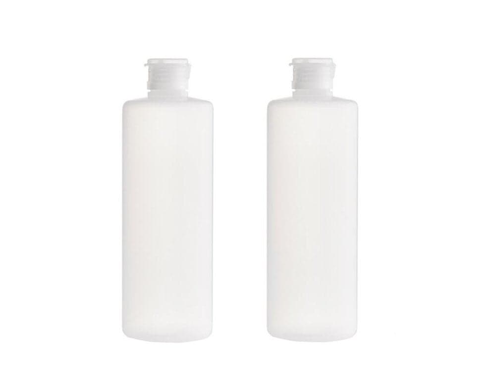 2PCS Transparent Refillable Empty Plastic Cosmetic Squeezable Vial Bottles Jar Pot with Flip Cap Toner Lotion Shower Gel Shampoo Storage Container (400ml/14oz)