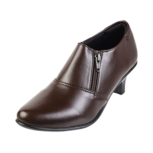 Mochi Women's Glossy Brown Faux Leather Formal Fashion Pumps UK/3 EU/36 (31-5144)