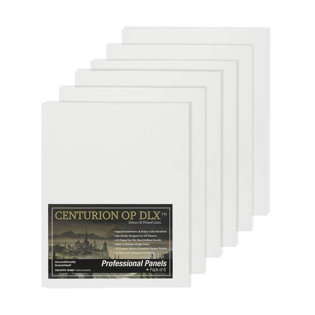 Centurion Deluxe Professional Oil Primed Archival Linen Panels Enhanced Oil Priming for Superb Performance Color Retention 6 Pack 9x12