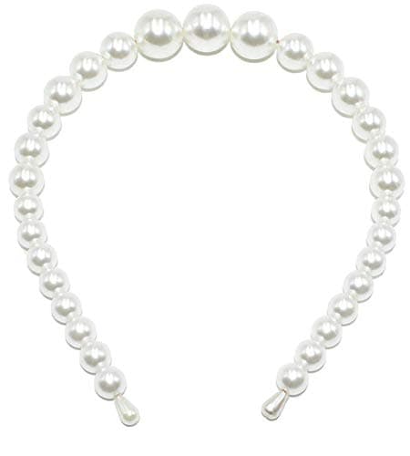 Aeyistry 1Pieces Pearls Headbands Elegant White Faux Pearl Pearl Headbands Hair Hoops Hair Accessories for Women and Girls