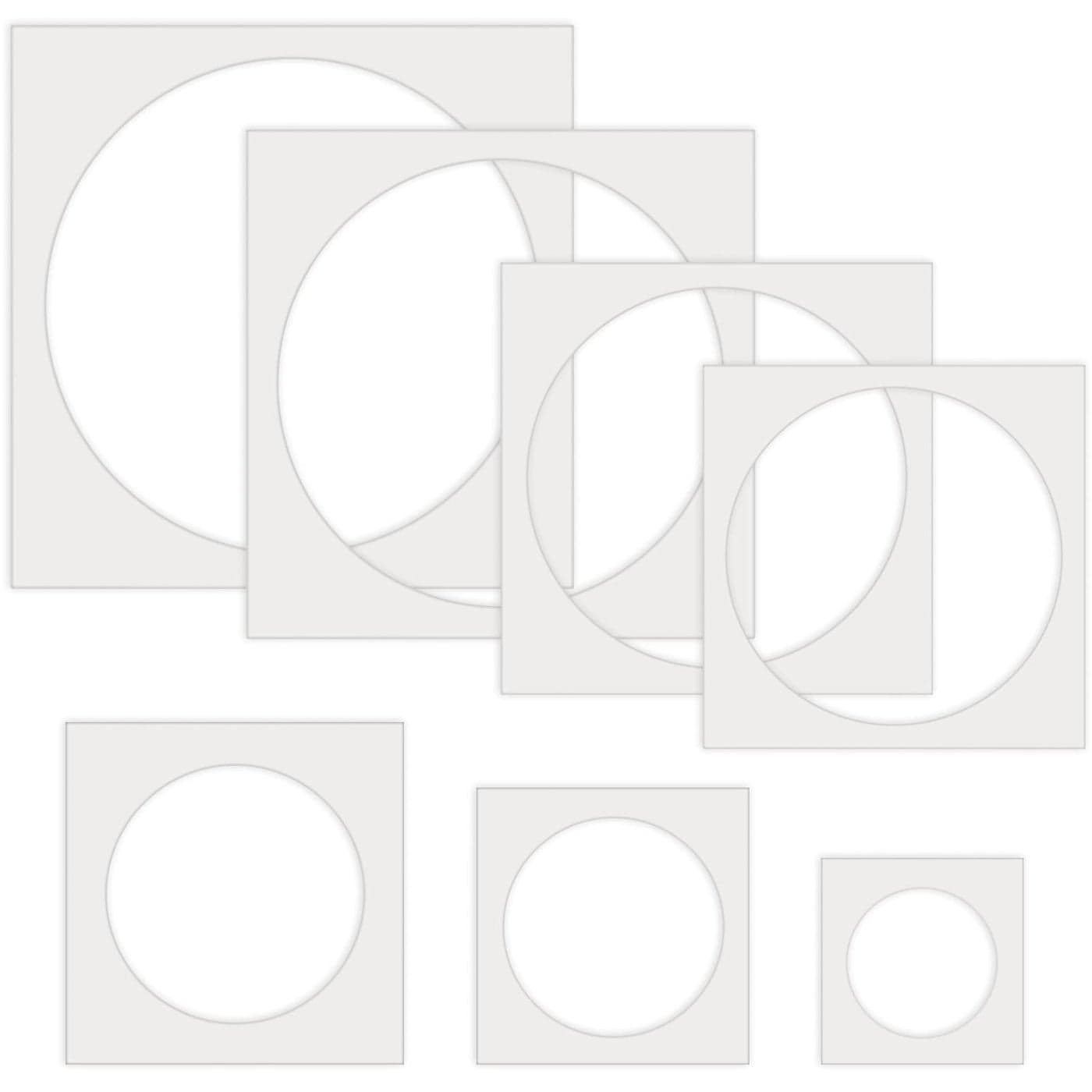 Teling 14 Pieces Large Stencil for Painting on Wood Plastic 5 Point Template Paint Stencils for Fabric Walls Arts Paper Home DecorationCircle