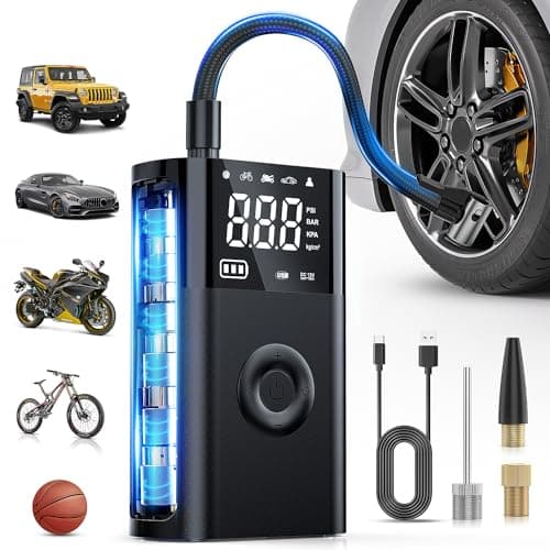 Nilight Tire Inflator Portable Air Compressor Battery Rechargeable 12VDC 150PSI Cordless Auto Shutoff wDigital Pressure Gauge 2X Faster Inflation Pump for Car Motorcycle ATV UTV Bike