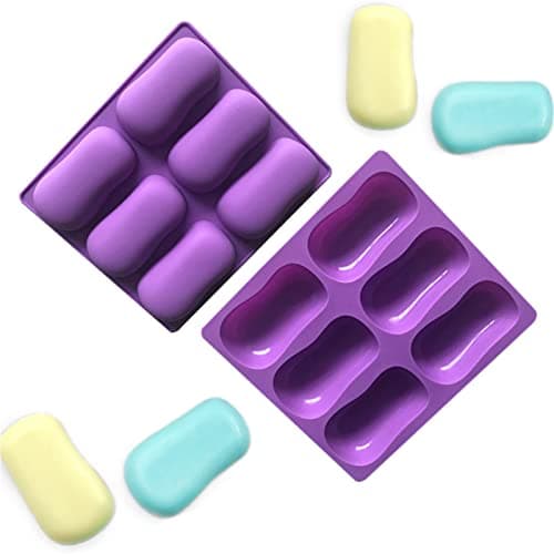 DDlife 2Pcs Oval Silicone Soap Molds Classic Oval Shaped Molds for Chocolate Jelly Candy Making