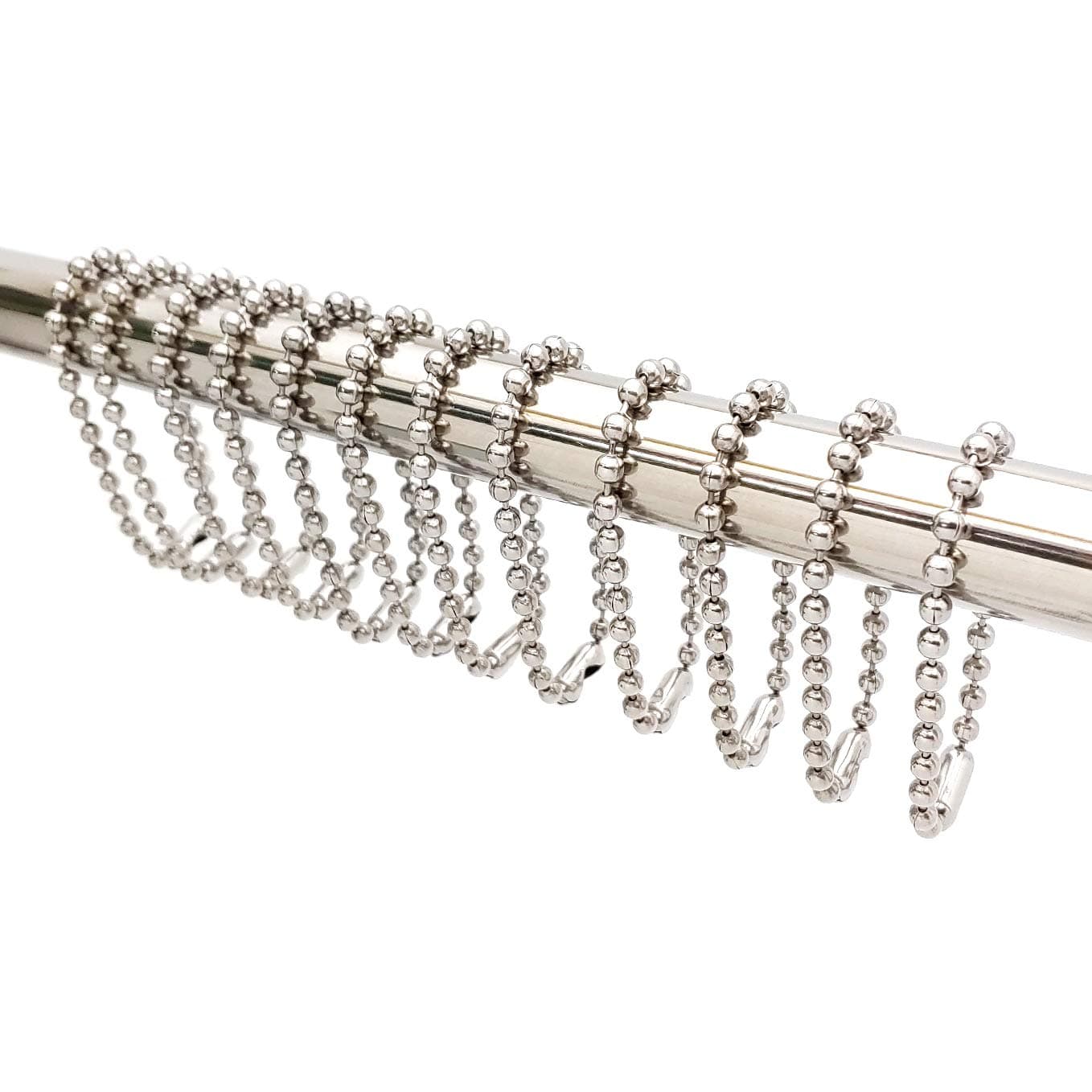 Shower Curtain Hooks Rings Shower Hooks for Bathroom Shower Rods Curtains Set of 12 Hooks spaQuality LookNickel
