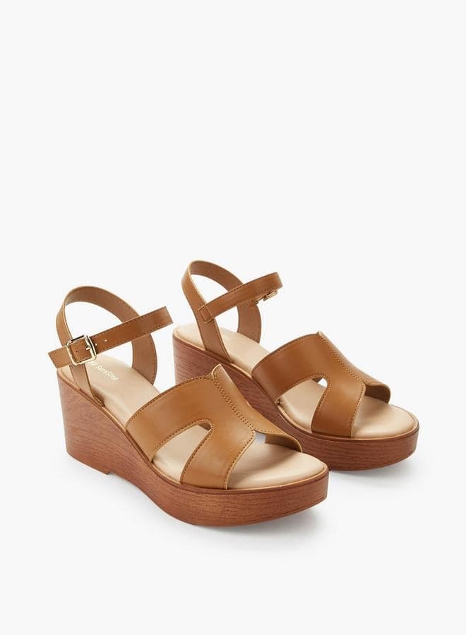 Women Light Weight Ankle Strap Wedge Heel Sandals