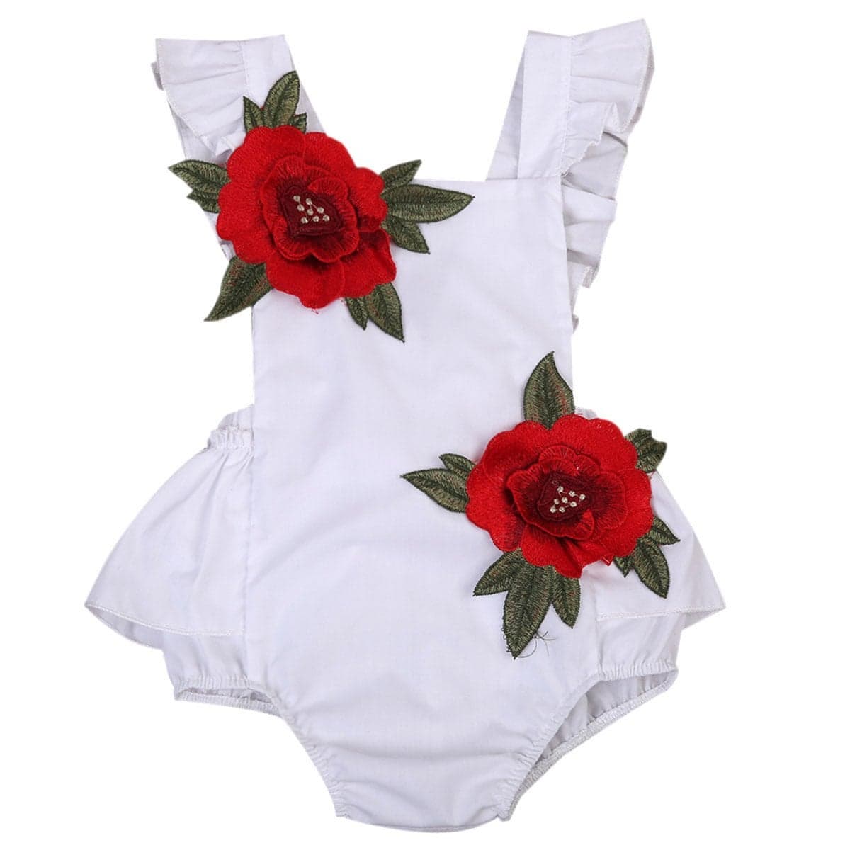 Baby Girls Jumpsuit Newborn Infant Kids Floral Clothes Summer Romper Bodysuit Sundress Outfits 612 Months White