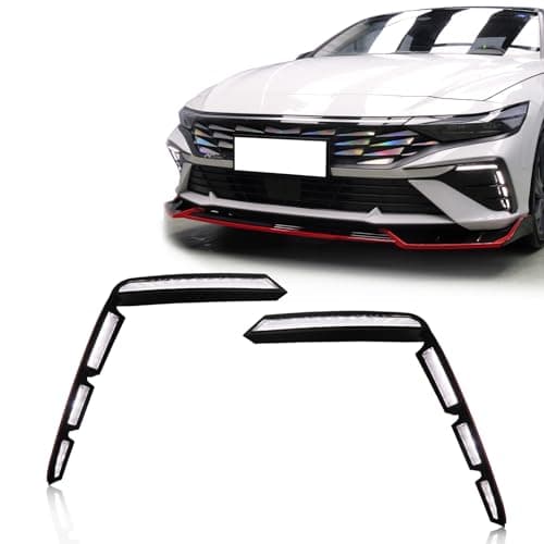 GEEGEETOP Upgarde full LED Driver and Passenger DRL Turn Signal Light Front Bumper Fog Lamps Compatible with Hyundai Elantra 2024 SE SEL Limited Indicated Light (FRONT LIGHT)