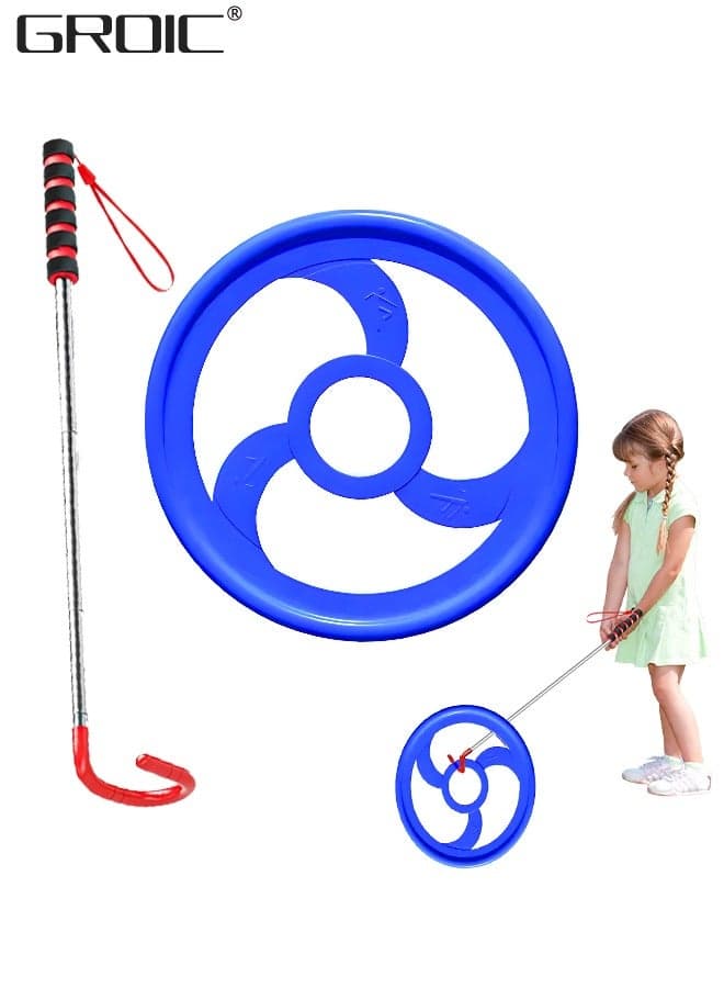 Iron-Hoop Rolling, Iron Ring Game,Stainless Steel Rolling Iron Ring,Adult Students Parent-Child Outdoor Fitness Equipment,Hand Pushing Wind fire Wheel, Chinese Traditional Sports Nostalgic Toys