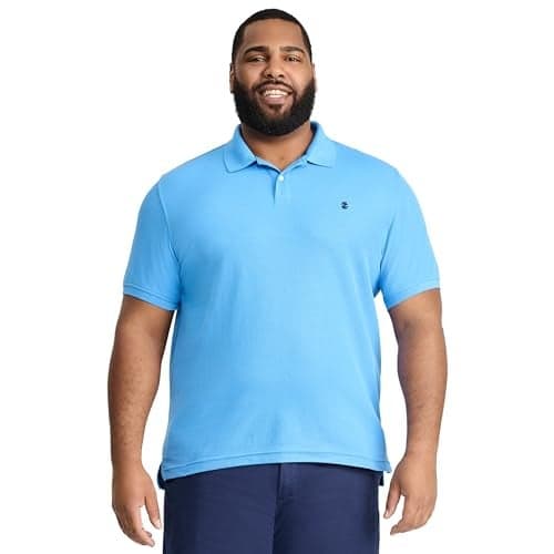 IZOD Men’s Big-and-Tall Advantage Performance Short-Sleeve Solid Polo Shirt, Blue Revival, X-Large