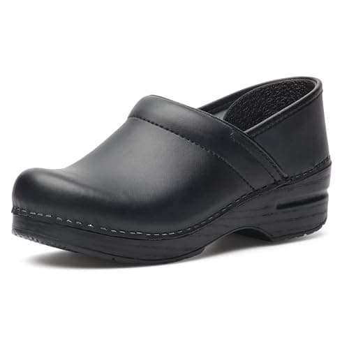 Dansko Women’s Professional Slip-On Clogs –Rocker Sole and Arch Support for Comfort-Ideal for Nursing, Food Service, Healthcare Black Box 4.5-5 M US