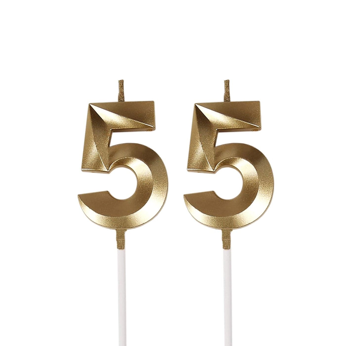 Bailym 55 Birthday CandlesGold Number 55th Cake Topper for Birthday Decorations Party Decoration