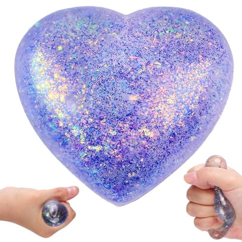 Heart Shape Stress Balls for Adult and Kids Blue Sugar Ball Squishy Toys for Stress Relief and Party Favors