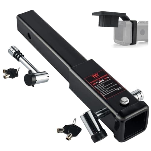 TYT Trailer Hitch Tube Extender for 2" Receiver, 7 inch Extension Length, with 5/8 inch Pin and Clip, 5000 lbs GTW