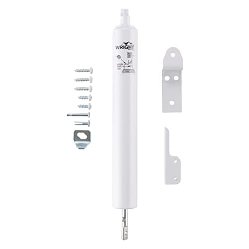 Wright Products Light Duty Screen Door Closer with Head Jamb Bracket – Pneumatic Door Closer, Adjustable Closing Speed, and Hold-Open Washer (Transitional, White)