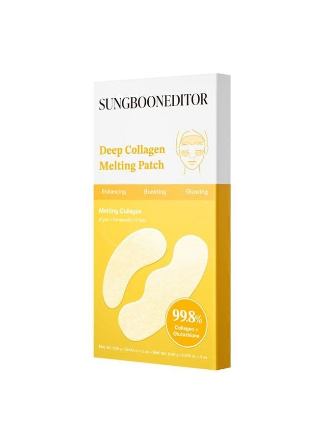 Deep Collagen Melting Eye Patch with Glutathione, Hydrating Under Eye Treatment for Fine Lines & Firm-Looking Skin, Korean Skincare, 1.13 oz