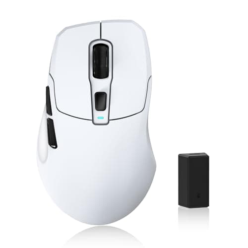 KYSONA Wireless Gaming Mouse, 26000 DPI, 8K Polling Rate, Tri-Mode 2.4GHz/USB-C/Bluetooth Ergonomic Mouse with Web-Driven, Ice-Cooling Coating, Rechargeable Gaming Mice for Laptop/PC/Mac/Xbox, White
