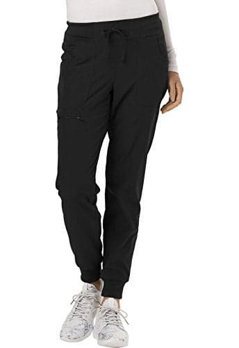HeartSoul Women's Medical Scrub Jogger Pants Contemporary fit Drawstring Waistband Jogger with 5 Pockets - HS030, M, Black -