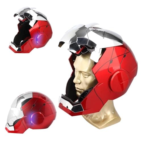 Iron-Man MK 5 Wearable Electronic Helmet with Voice & Remote Control, LED Eyes & Sound Effects - Perfect Superhero Cosplay, Movie Prop, and Collectible for Adults - Ideal Gift for Halloween,Christmas