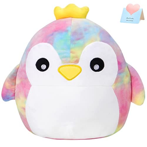 CozyWorld 13 Penguin Hugging Tie Dye Rainbow Plush Stuffed Animals Plushie Original Cute Pillow Soft Holiday Birthday Gifts for Boys Girls