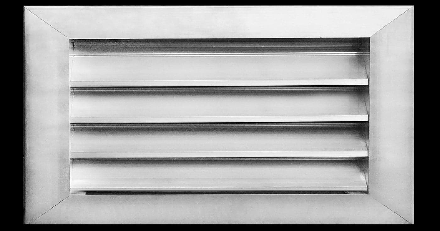 HVAC Premium 24W x 14H Aluminum Exterior Gable Louver Vent for Walls Crawlspace WeatherResistant Air Grille with Screen Mesh Outer Dimensions 2575W x 1575H