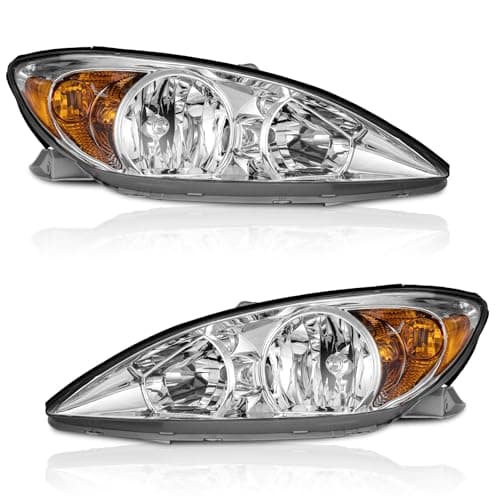 WEELMOTO for 2002-2004 Toyota Camry(LE/XLE) Headlight Assembly, Headlights Assemblies Compatible with 2002 2003 2004 Toyota Camry Headlamp Pair