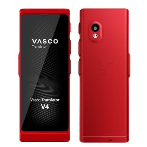 Vasco V4 Language Translator Device 112 Languages Free Lifetime Internet in Almost 200 Countries Ruby Red