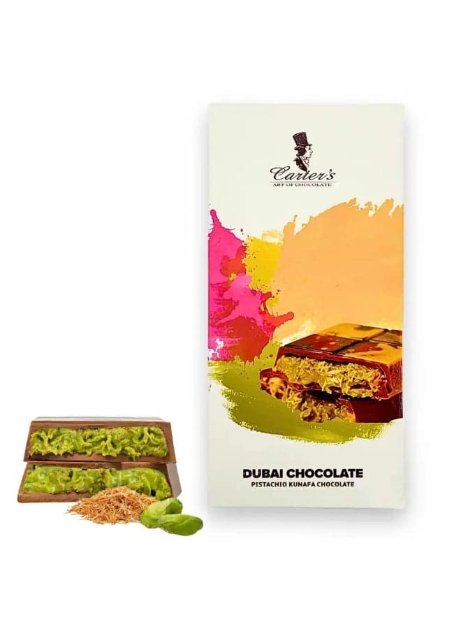 Carters Art Of Chocolate Dubai Viral Kunafa And Pistachios Stuffed Milk Chocolate- 210gms