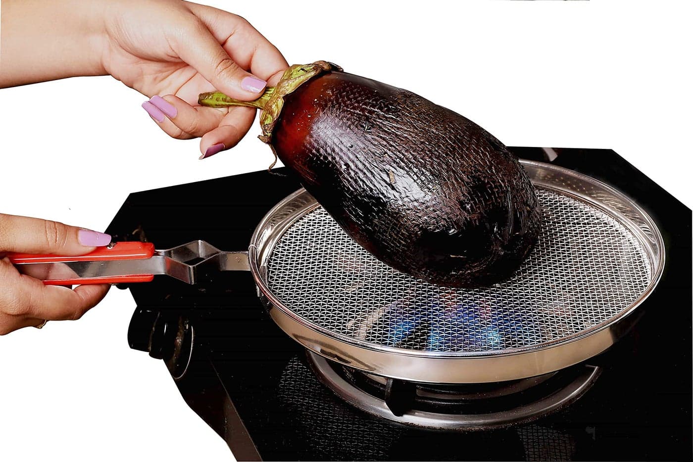 SQUARO High Grade 304 Stainless Steel Papad Jali Roti Bread Roaster Grill Papad Roaster Chapati Paneer Tandoor Net with Handle Kitchen for Home (No.-7, Jali Diameter - 7.5 Inch)