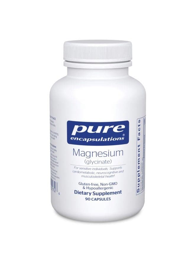 Magnesium (Glycinate) - Supplement to Support Stress Relief, Sleep, Heart Health, Nerves, Muscles, and Metabolism* - with Magnesium Glycinate - 90 Capsules