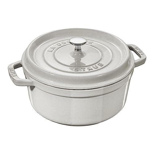 STAUB Cast Iron Round Cocotte 28 cm White Truffle