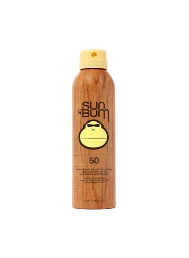 Sun Bum Original SPF 50 Sunscreen Body Spray Broad Spectrum Moisturizing Sunscreen with Vitamin E Hawaii 104 Act Compliant Made without Octinoxate Oxybenzone 6 oz