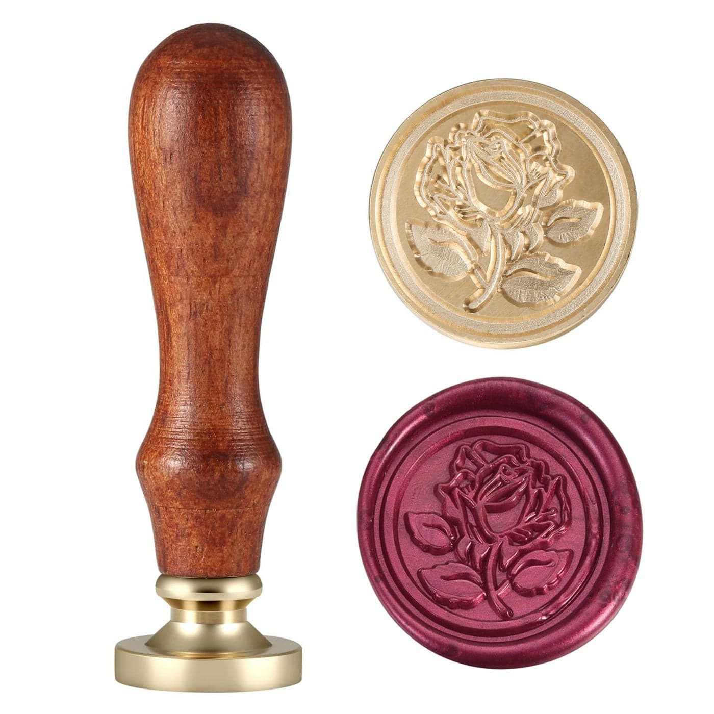 Yoption Romance Rose Wax Seal Stamp Decorating on Wedding Invitations Envelope Letter Wine Packages Valentine Card Seals The Rose 3