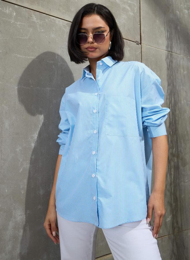 Striped Oversized Buttoned Shirt