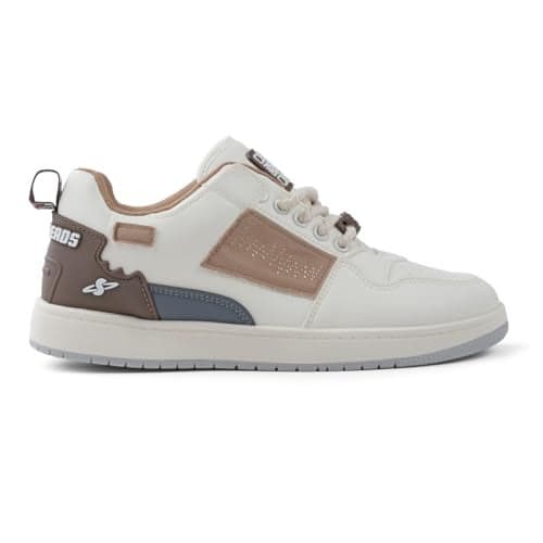 SOLETHREADS Mosaic Sneakers for Men | Stylish & Fashionable| Comfortable|Walking Shoes| Lightweight Flexible| Skid-Resistant| Everyday |Casual Shoes for Men|Beige/Brown|UK 7