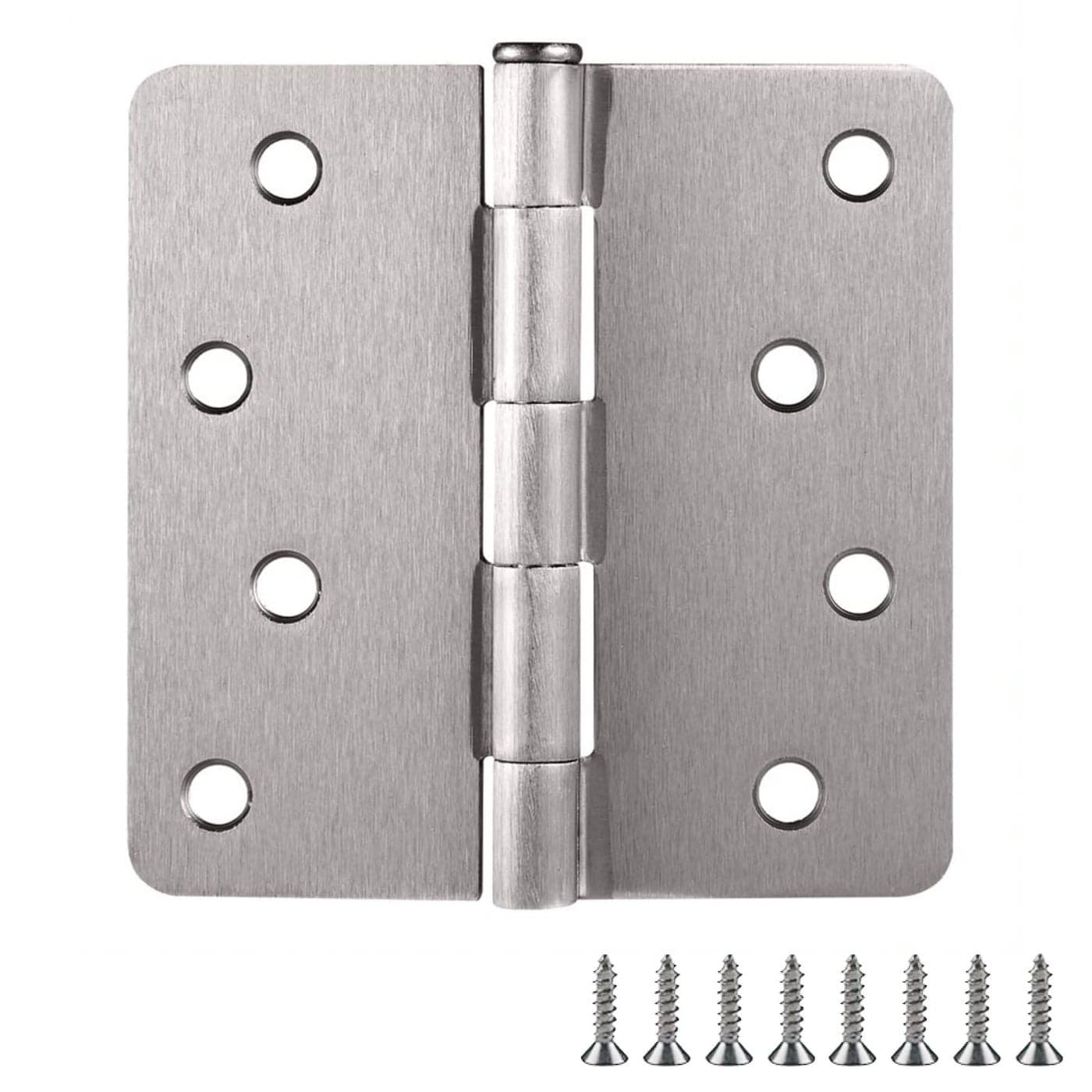 Design House 181537 14 Radius Steel Door Hinge Door Hardware Door Hinges for Interior Doors 4 x 4 Satin Nickel 3Pack