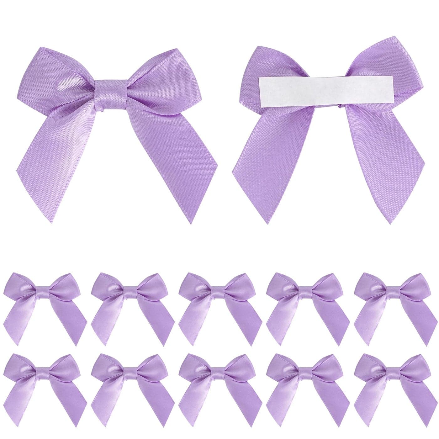 AIMUDI Lavender Satin Ribbon Bows 2 SelfAdhesive Satin Bows 50 PCs Perfect for Gift Wrapping Baby Shower Wedding Birthday Party Decorations