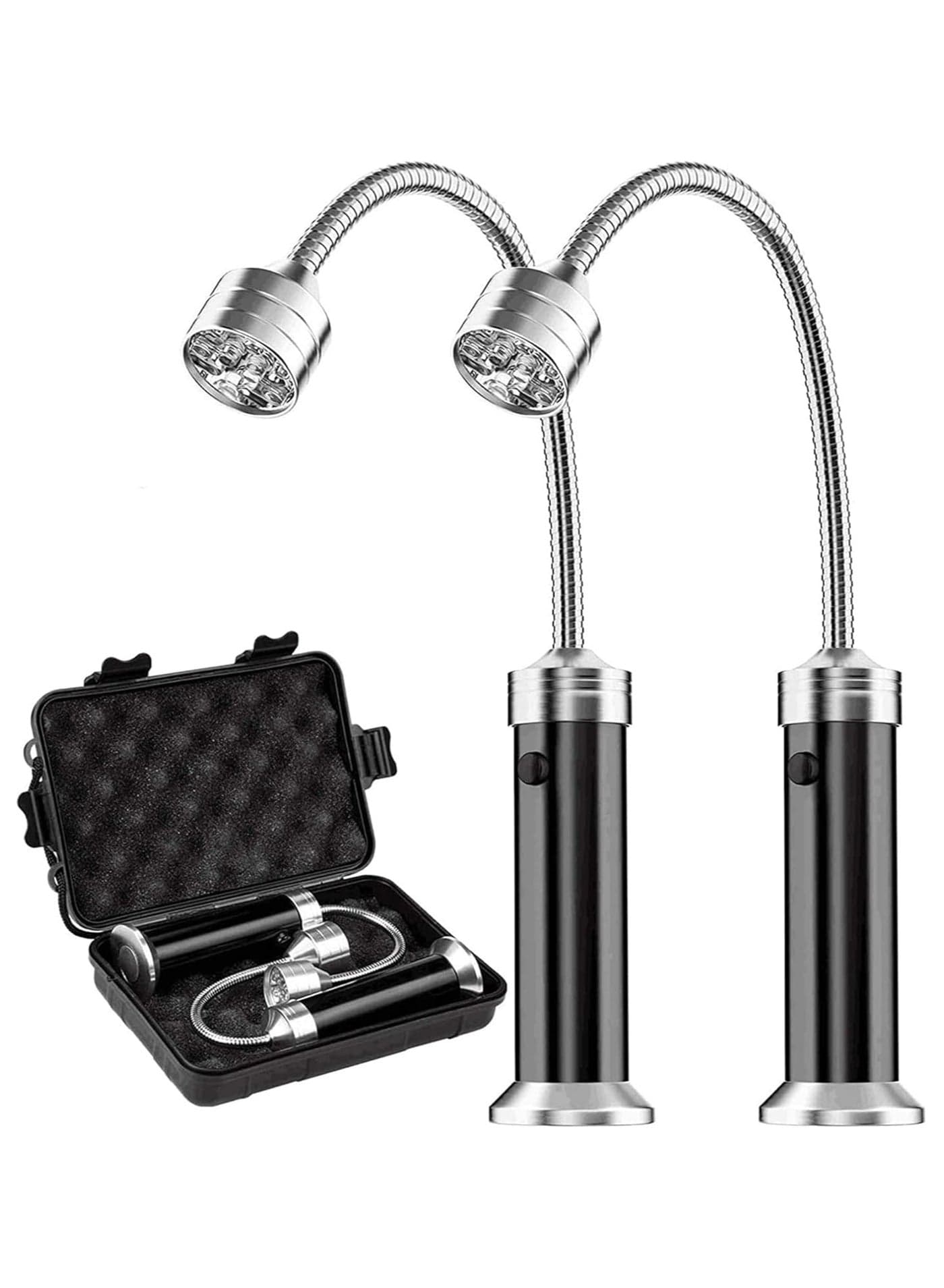 Barbecue Grill Light, Magnetic 360 Degree Adjustable BBQ Light Set Outdoor Grill Lights BBQ Accessories, Super-Bright for Night Outdoor Cooking, Water and Heat Resistant, Not Included Battery (2 Pack)