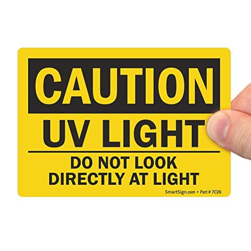SmartSign - U9-1833-ND_3.5x5 "Caution - UV Light, Do Not Look Directly At Light" Label | 3.5" x 5" Laminated Vinyl Black on Yellow