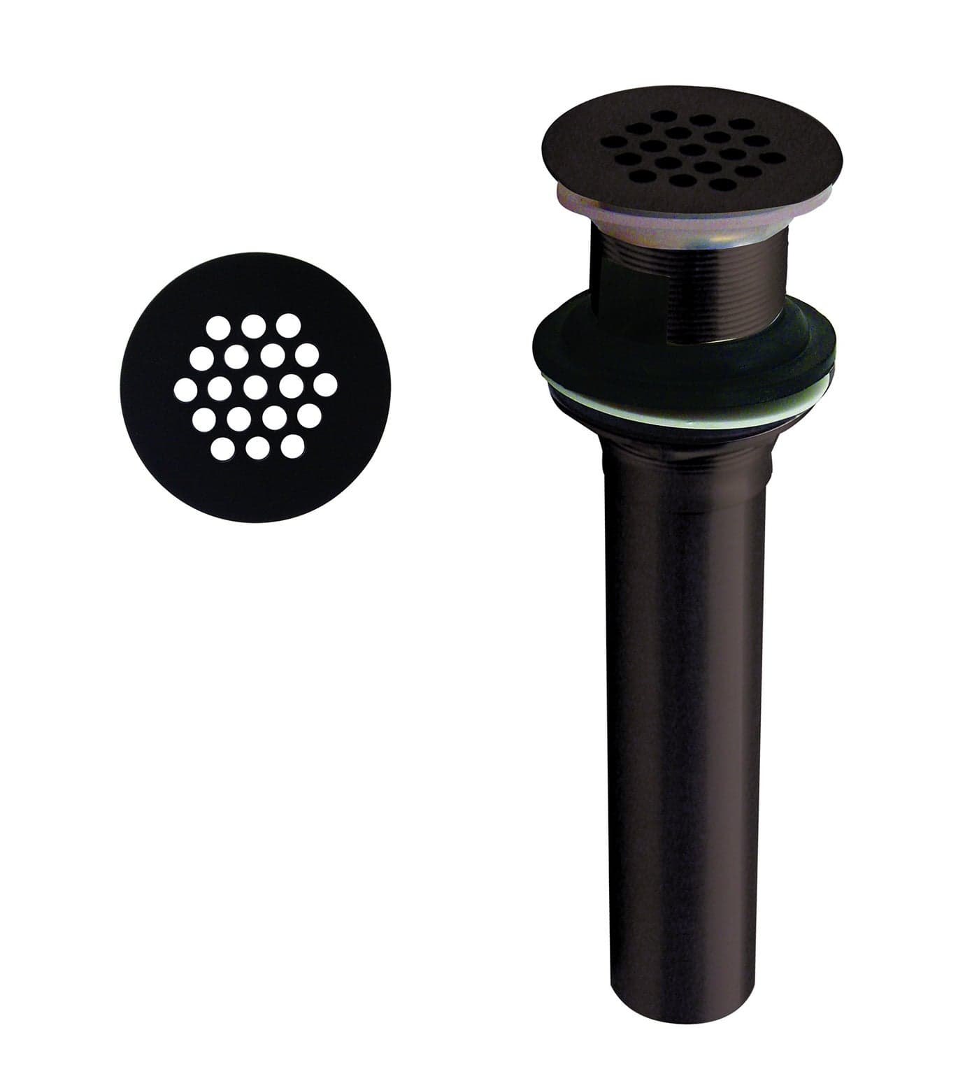 Westbrass D411-2-12 Grid Strainer Lavatory Drain with Overflow Holes-Exposed, Oil Rubbed Bronze