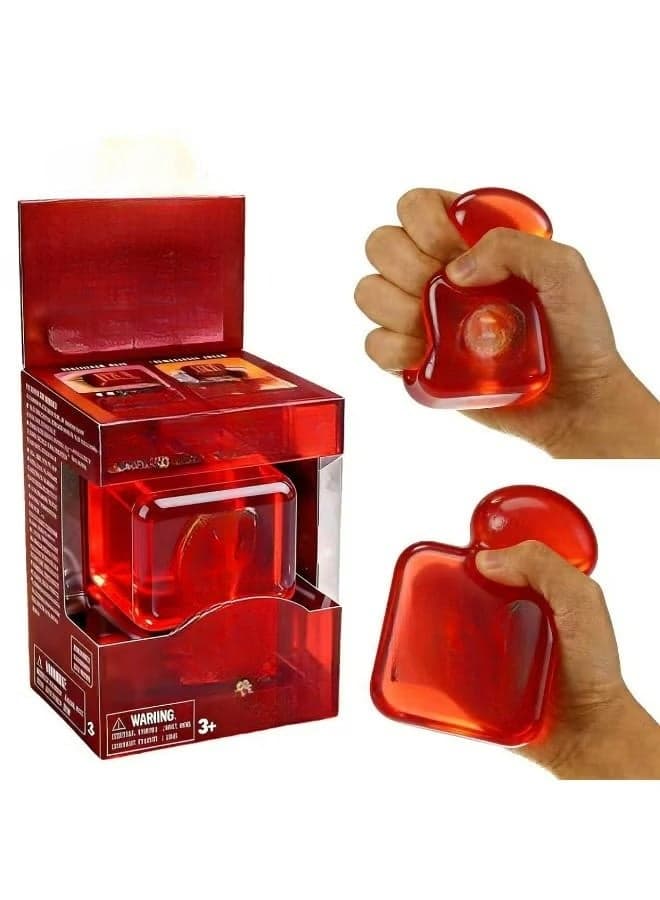 Nice Red Cube Gel Squishy Toy, Stress Relief Fidget Ball for Kids & Adults