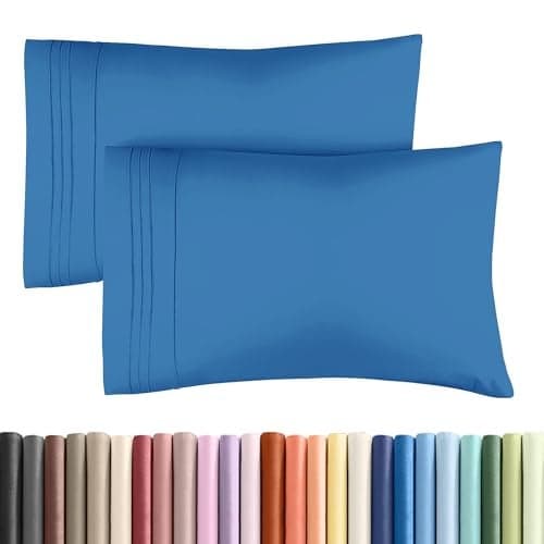 King Pillow Cases Set of 2 Ultra Soft Hotel Quality Pillowcase Covers Comfy Cozy Wrinkle Free Shrinkage Stain Fade Resistant Machine Washable Pillow Protectors 2 Piece Set Royal Blue
