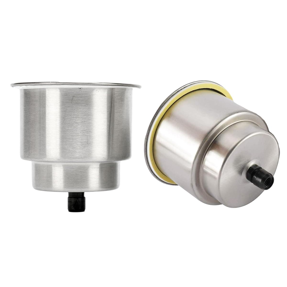 Boat Cup Holder Drink Mount with Drain for Marine RV Camper Stainless Steel 4 Height ID 312 OD 414 2pcs