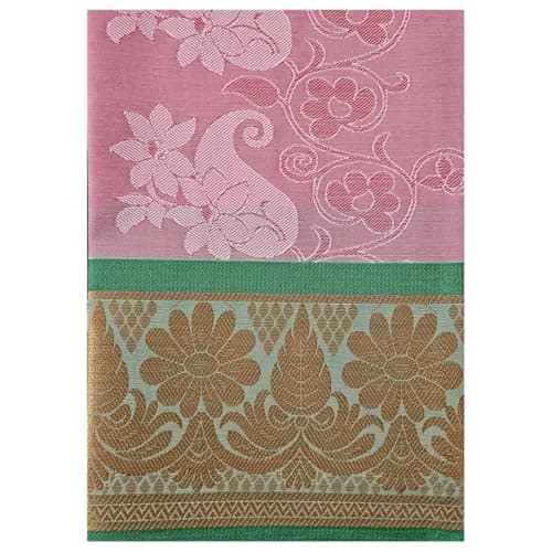 Women's Kanjivaram Banarasi Floral Pink Saree With Unstitched Blouse Piece
